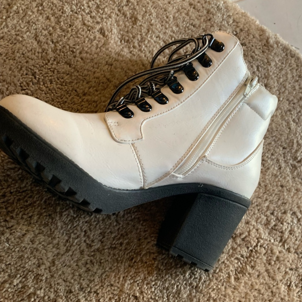 White ankle boots
